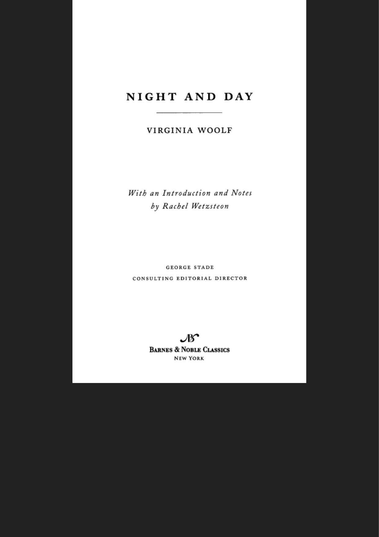 Night and Day (Barnes & Noble Classics Series)