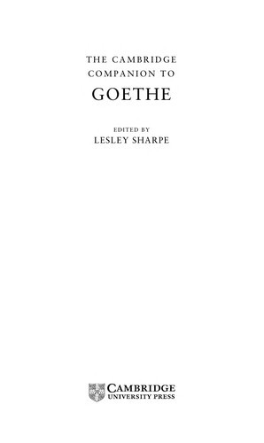The Cambridge Companion to Goethe
