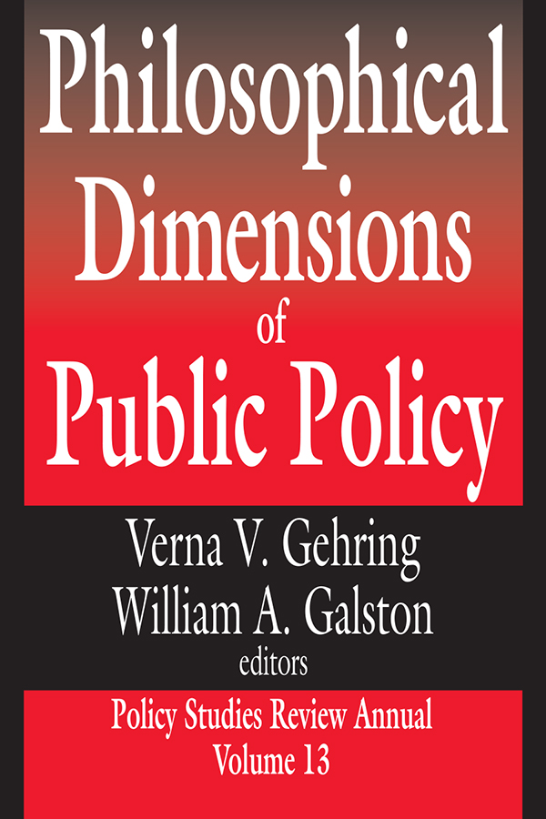 Philosophical Dimensions of Public Policy