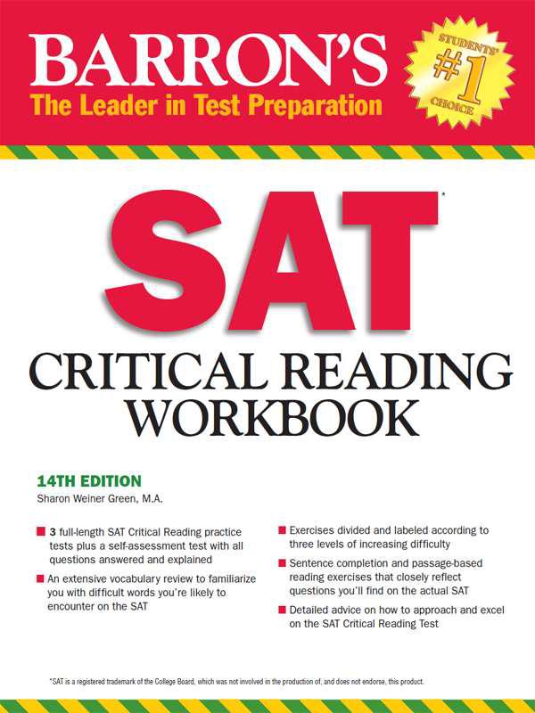 SAT Critical Reading Workbook, 14th edition (Critical Reading Workbook for the Sat)