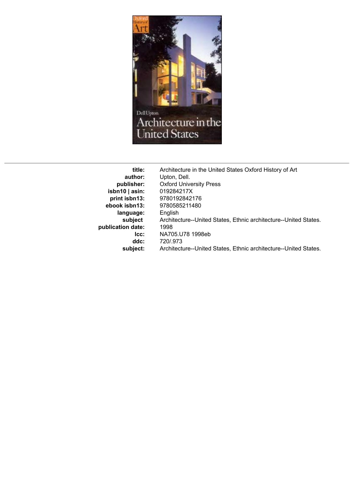 test - Architecture in the United States Oxford History of Art