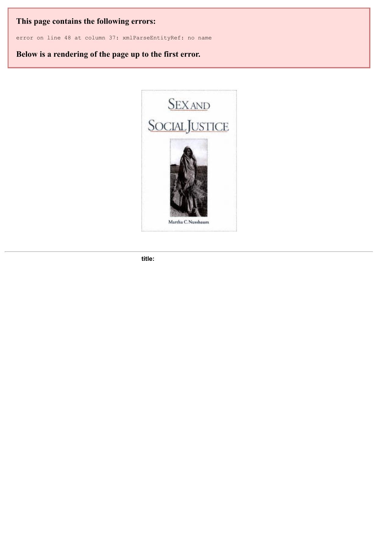 Sex & Social Justice